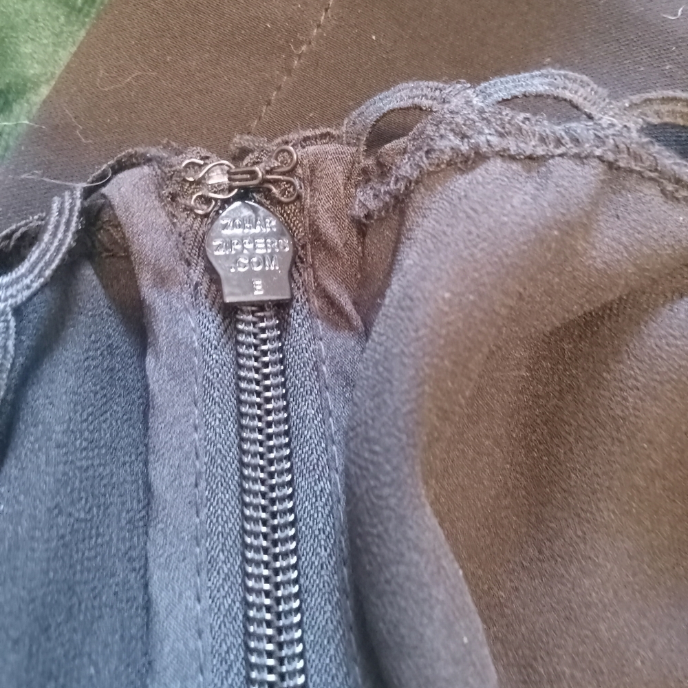 Anthropologie Black Scalloped Yoke Mini Dress - Picture 12 of 15